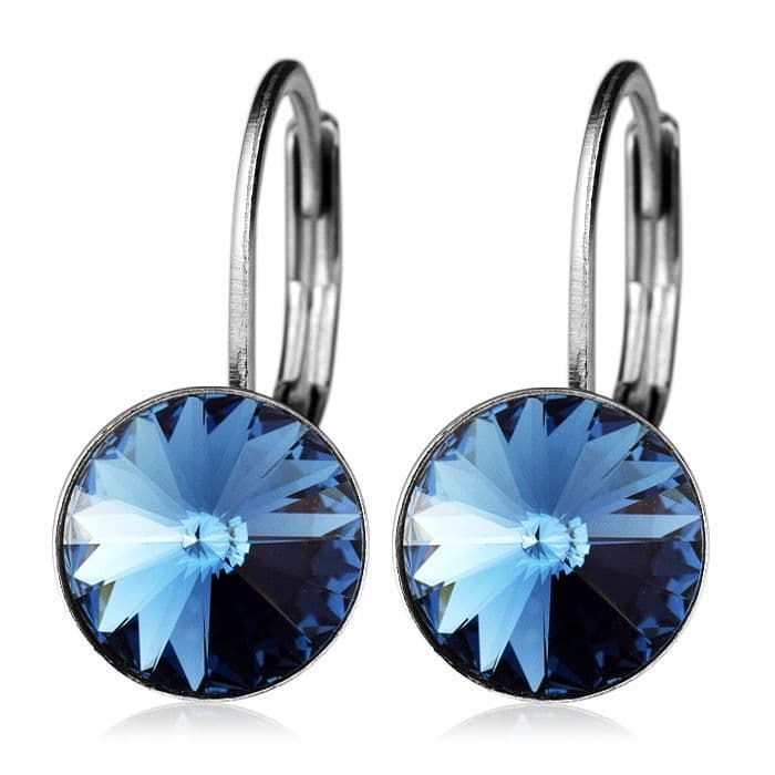 NUBIS Ocelové náušnice s krystaly Swarovski, DENIM BLUE - NBS08-DB