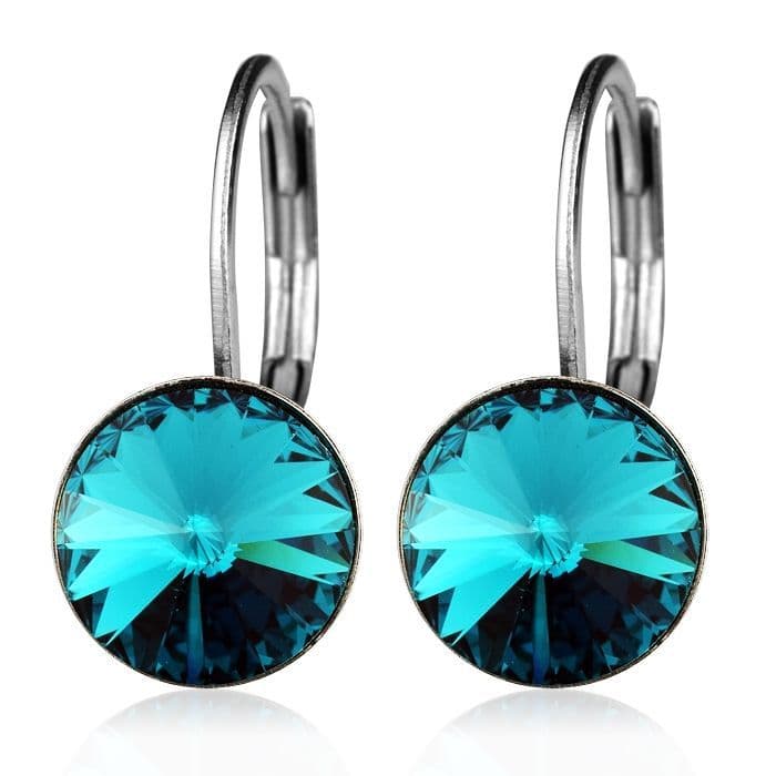NUBIS OcelovéOcelové náušnice s krystaly Swarovski, BLUE ZIRCON - NBS08-BZ