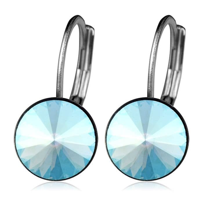 NUBIS Ocelové náušnice s krystaly Swarovski, BLUE SHADE - NBS08-BS