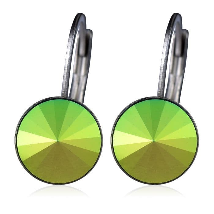 NUBIS Ocelové náušnice s krystaly Swarovski, SCARABEUS GREEN - NBS08-SG