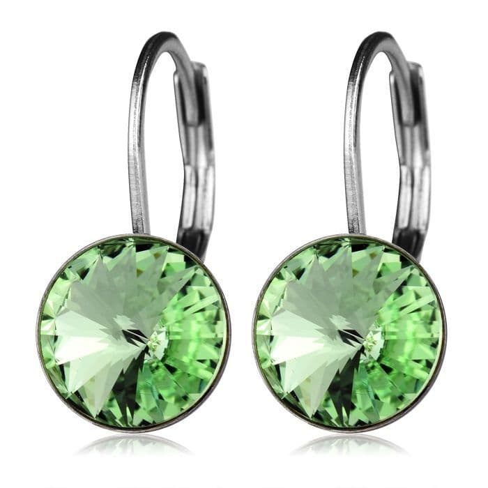 NUBIS Ocelové Ocelové náušnice s krystaly Swarovski, CHRYSOLITE - NBS08-CHR
