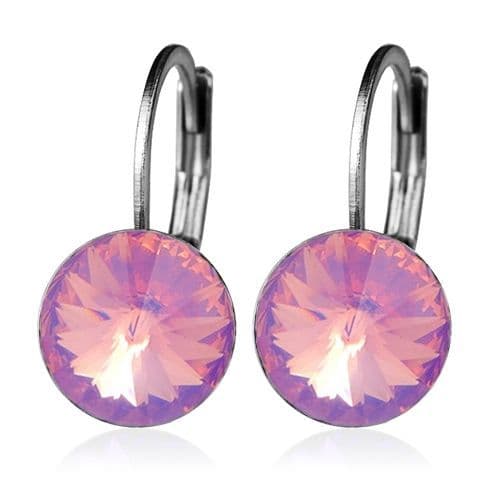 S4U Ocelové náušnice - Opal Pink, 8 mm - NBSS08-OPP