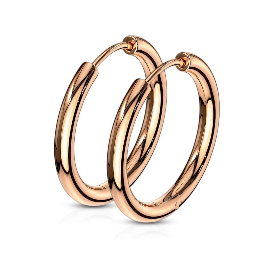 Zlacené ocelové náušnice - kruhy 19 mm - OPN1119R-19