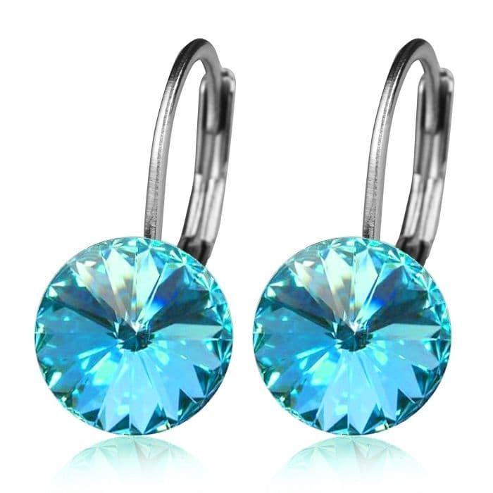 S4U Ocelové náušnice - Aquamarine, 8 mm - NBSS08-AQ