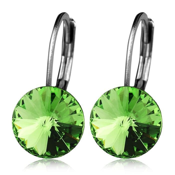 Ocelové náušnice - Peridot, 8 mm - NBSS08-PD