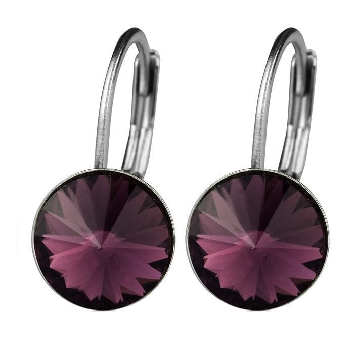 S4U Ocelové náušnice - Wine Red, 8 mm - NBSS08-WR