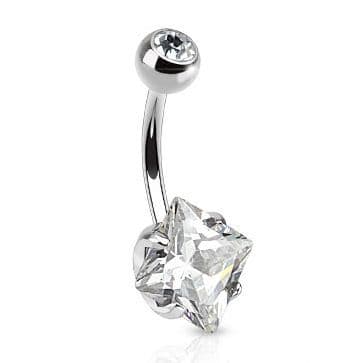 Piercing do pupíku - čtvercový kamínek (fialová) - náhled 3