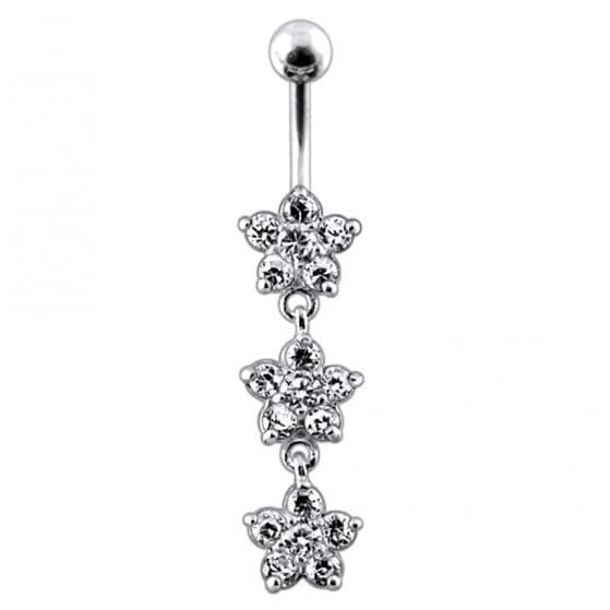 S4U Stříbrný piercing do pupíku - kytičky (fialová) - BP01177-A - náhled 4