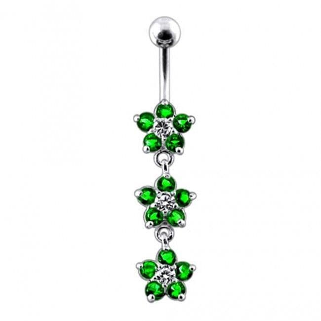 S4U Stříbrný piercing do pupíku - kytičky (fialová) - BP01177-A - náhled 5
