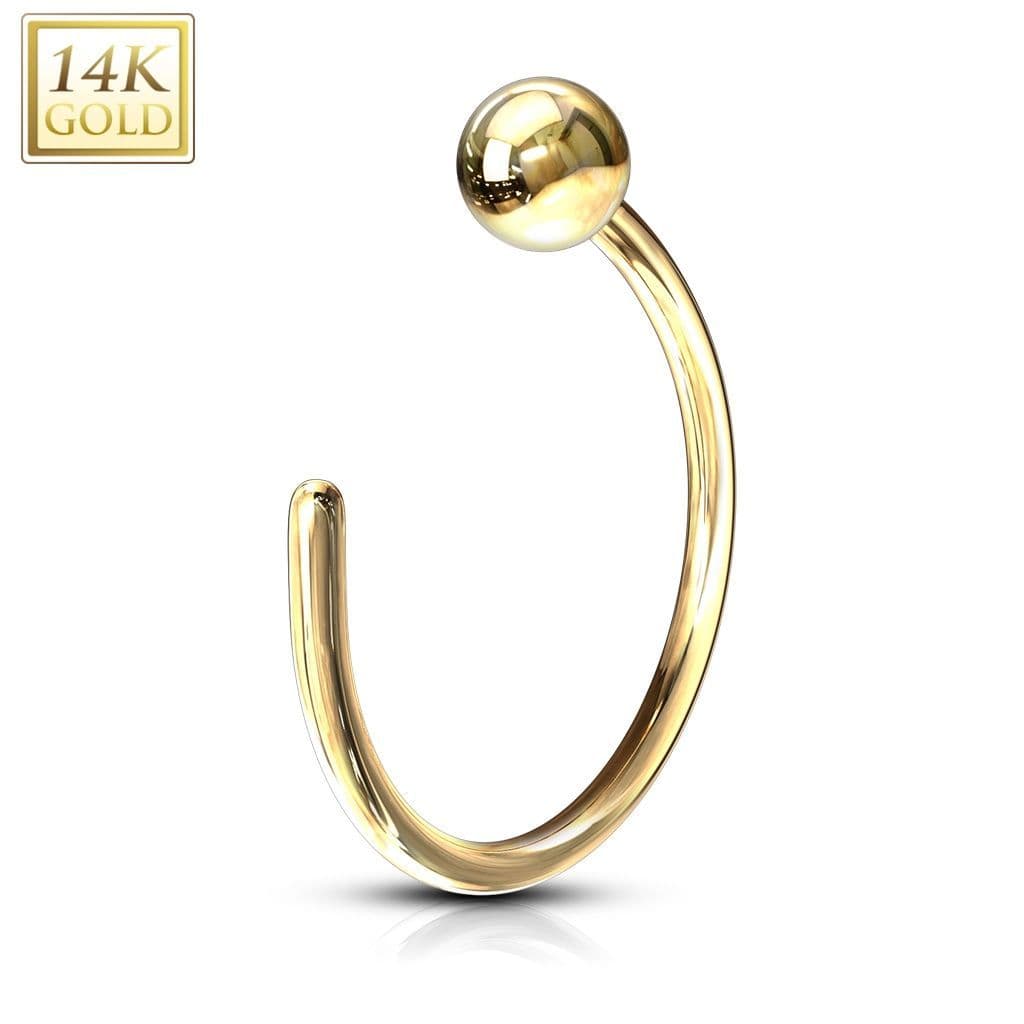Zlatý piercing do nosu kruh, 0,8 x 8 mm, Au 585/1000 - ZL01039-YG - náhled 3