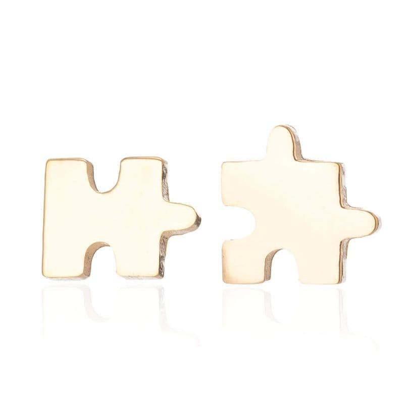 S4U Zlacené ocelové náušnice PUZZLE - OPN1042-GD