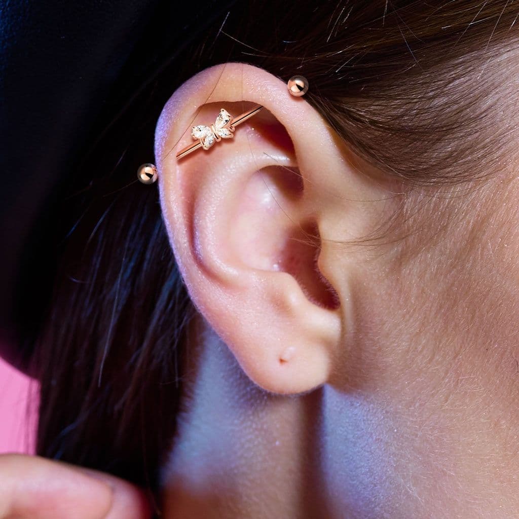 Industrial piercing - motýlek - ID01031-ST - náhled 2