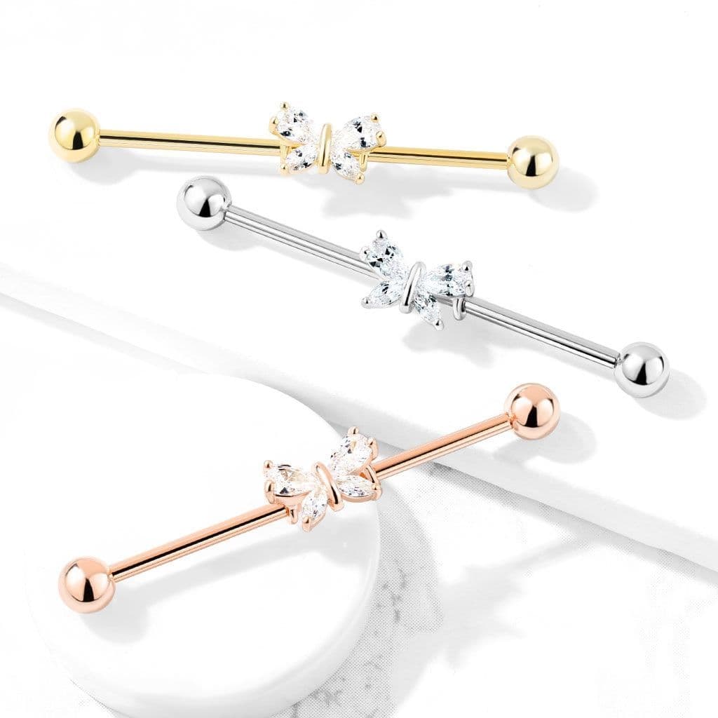 Industrial piercing - motýlek - ID01031-ST - náhled 3