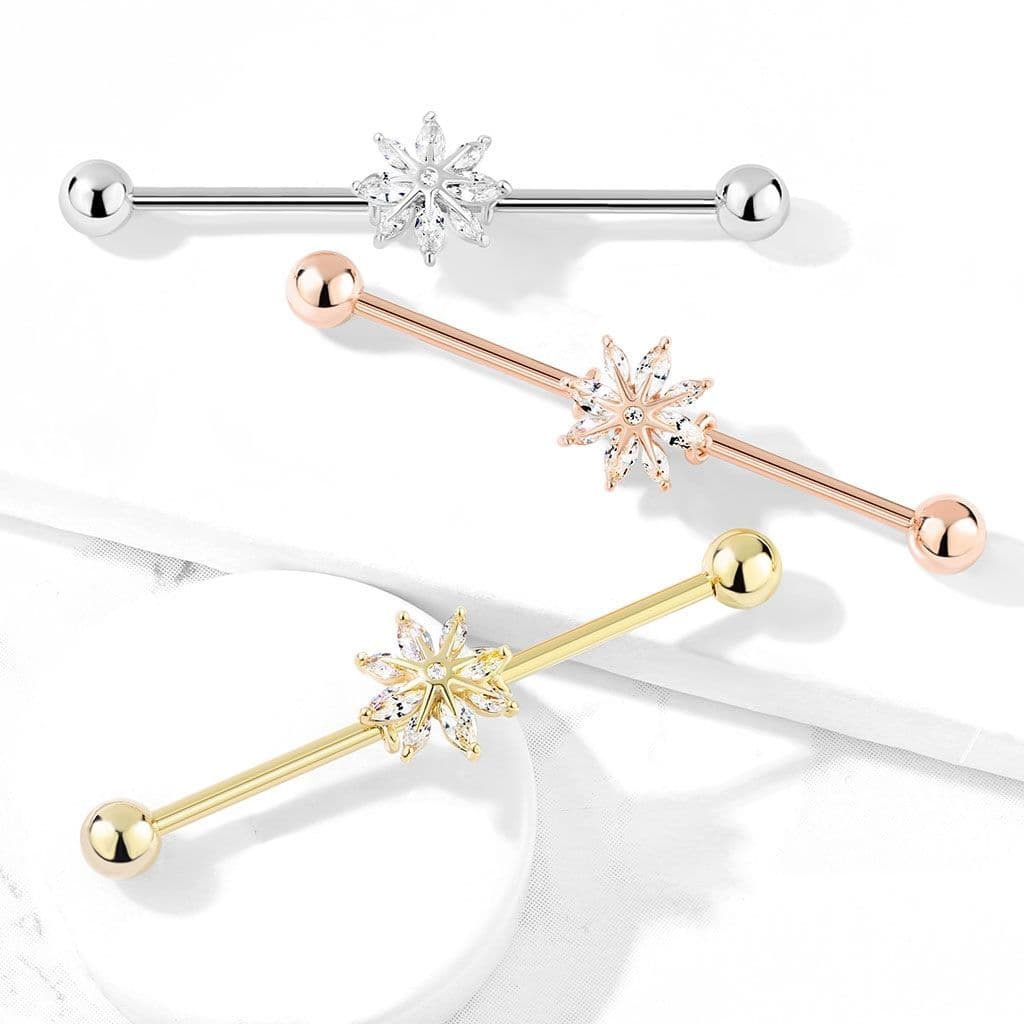 Industrial piercing - sněhová vločka - ID01032-ST - náhled 3