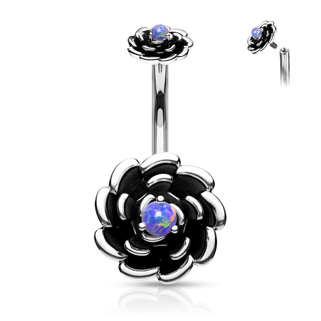 Piercing do pupíku Antique Rose, fialový opál - náhled 1