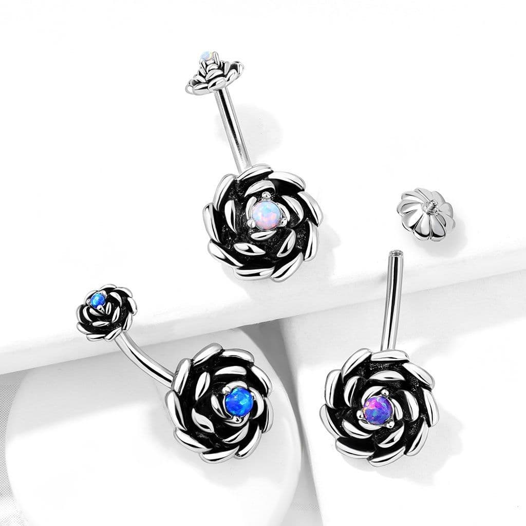 Piercing do pupíku Antique Rose, fialový opál - náhled 3
