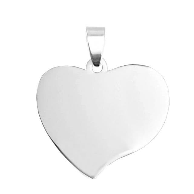 S4U Ocelový přívěsek srdce asymetrické 32 x 36 mm - DR1293