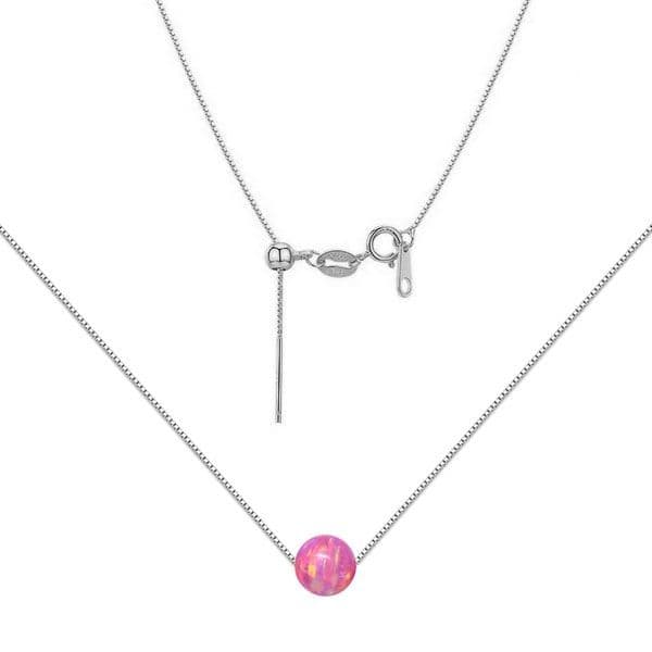 Stříbrný náhrdelník s opálem - kulička 6 mm - NBS01-OP22