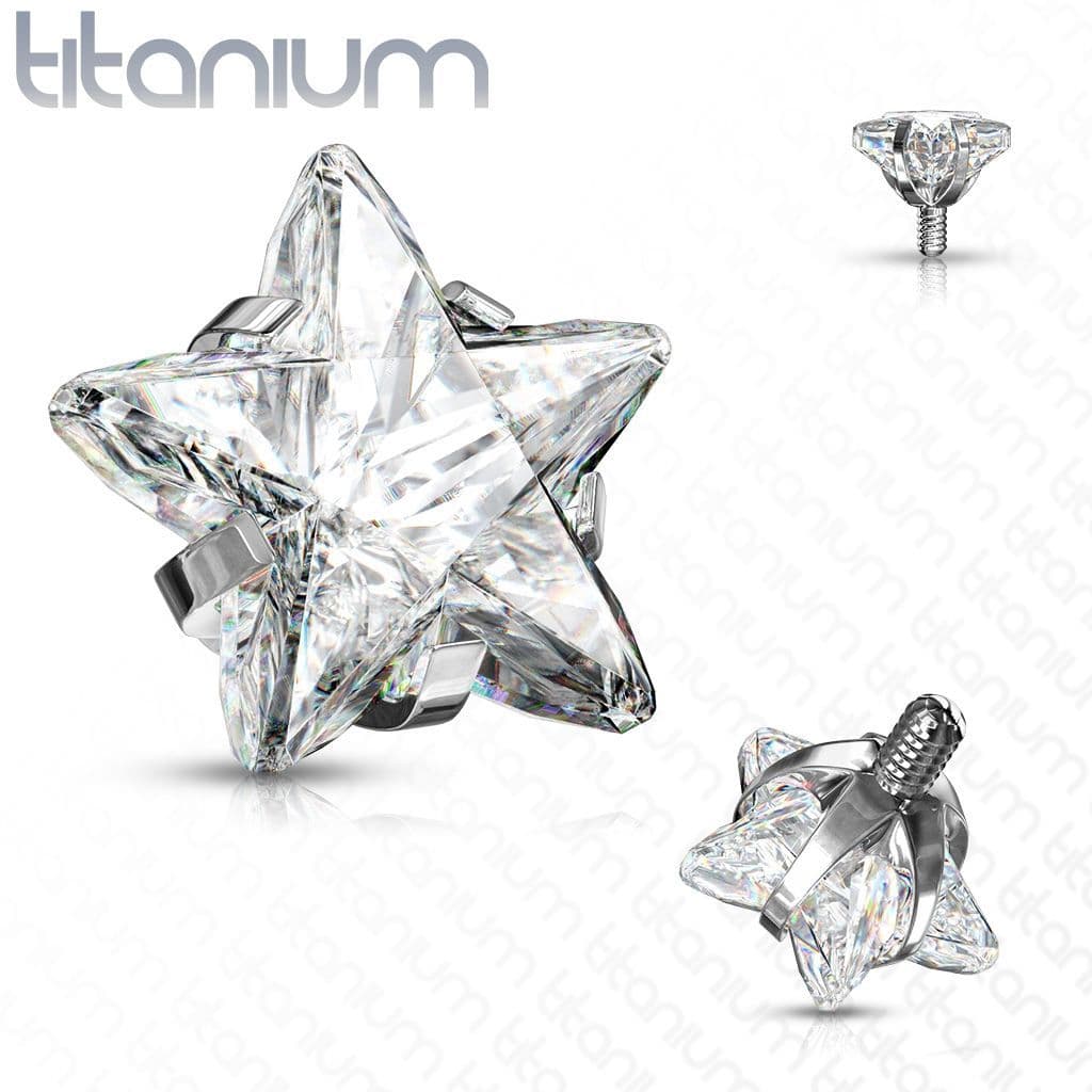 Náhradní kamínek k dermálu TITAN, závit 1,6 mm, 4mm, barva: čirá - TIT1087-04C