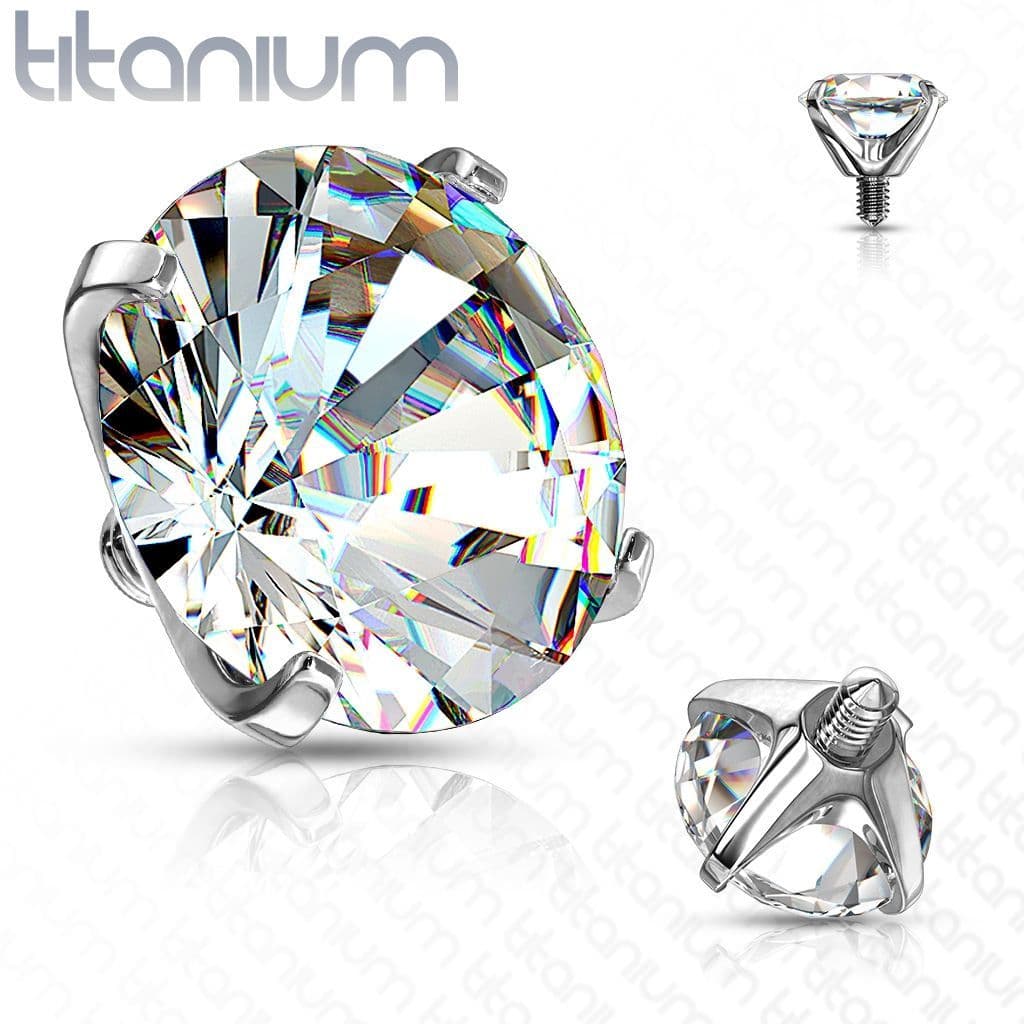 Náhradní kamínek k dermálu TITAN, závit 1,6 mm, 5mm, barva: čirá - TIT105-05C
