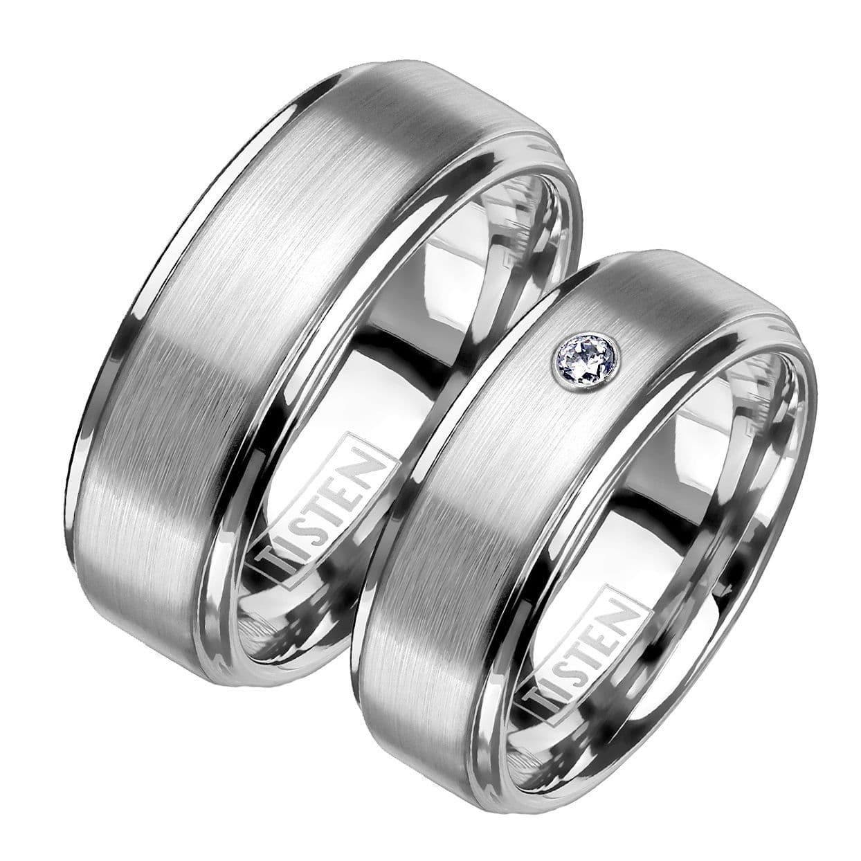 TIS0012 Matné snubní prsteny TISTEN - pár - TIS0012-6ZR