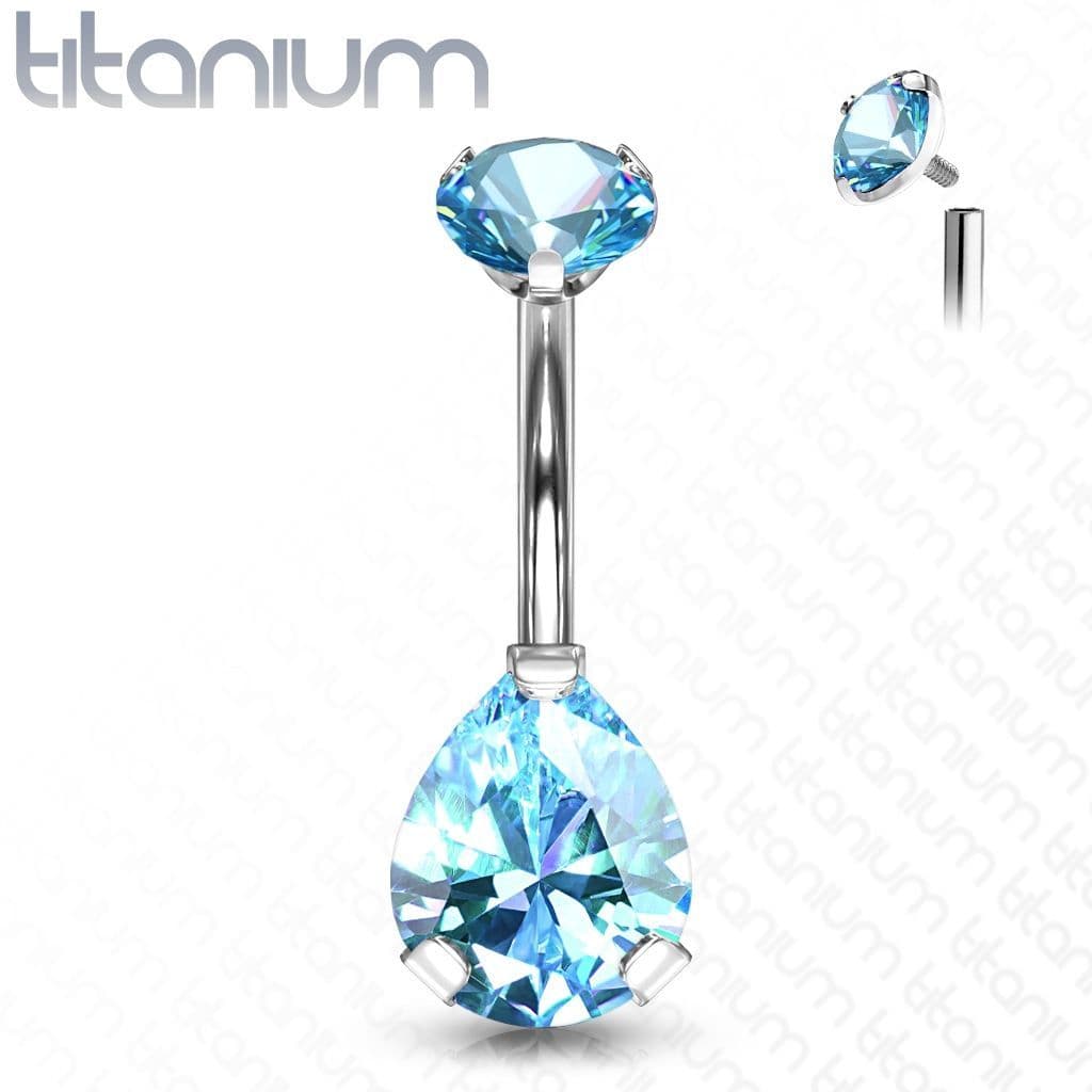 Piercing do pupíku kapka - TITAN (duhová) - náhled 4