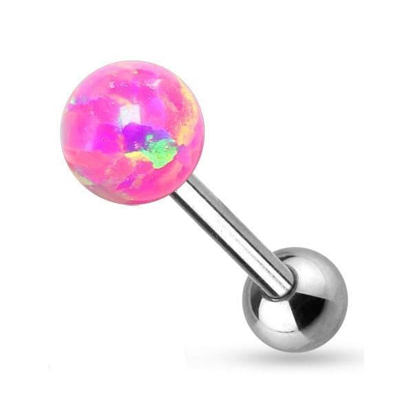 Piercing do jazyka opál (bílá, 1,6 x 16 mm) - náhled 4