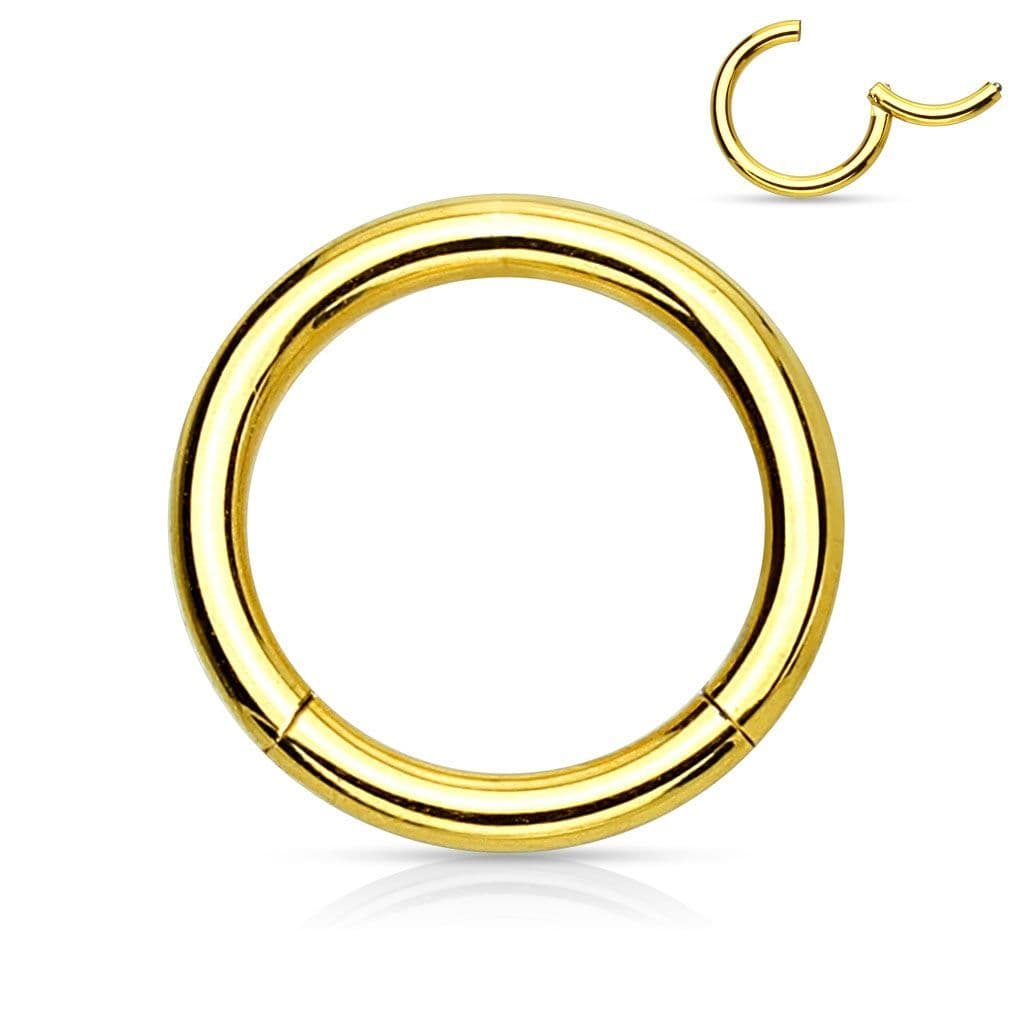 Piercing segment kruh - zlatý (1, 2 x 12 mm) - K01039GD-1212