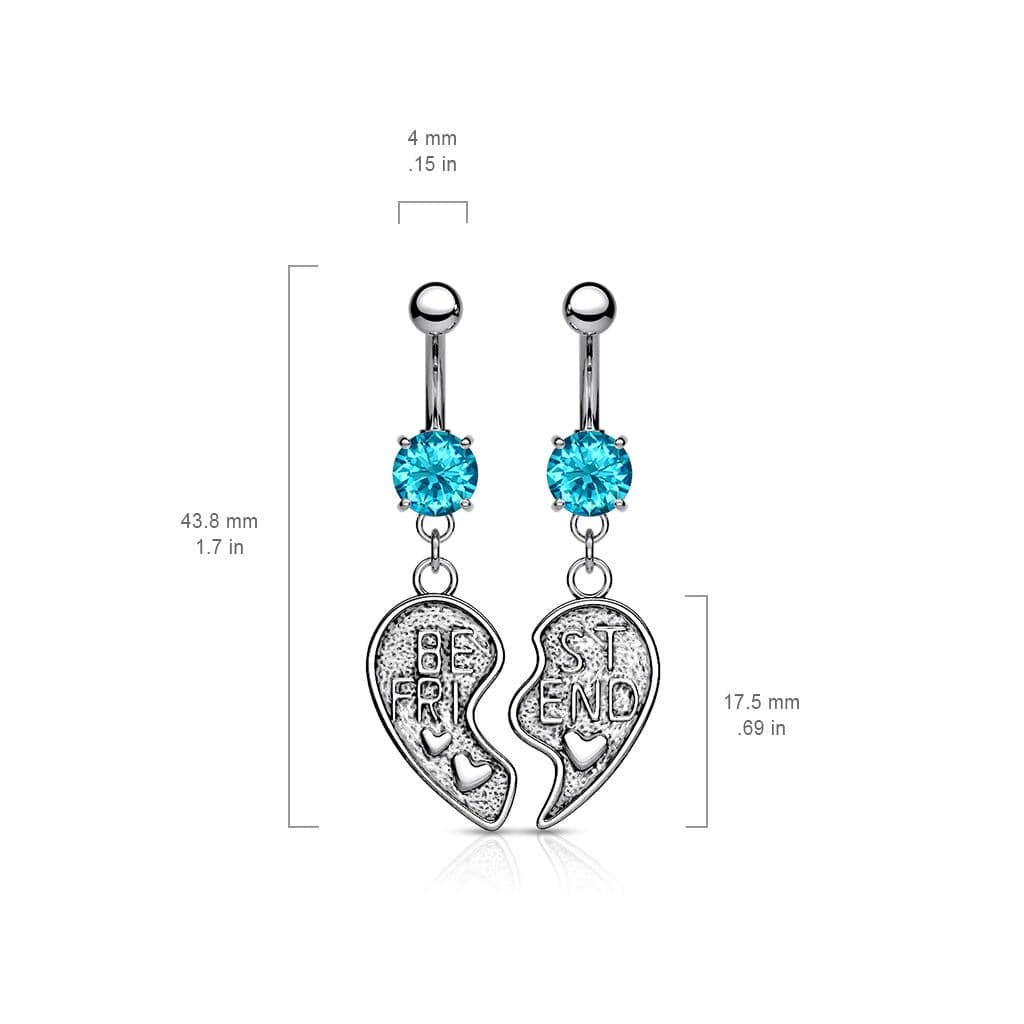 Double piercing do pupíku - srdíčko (růžová) - náhled 4