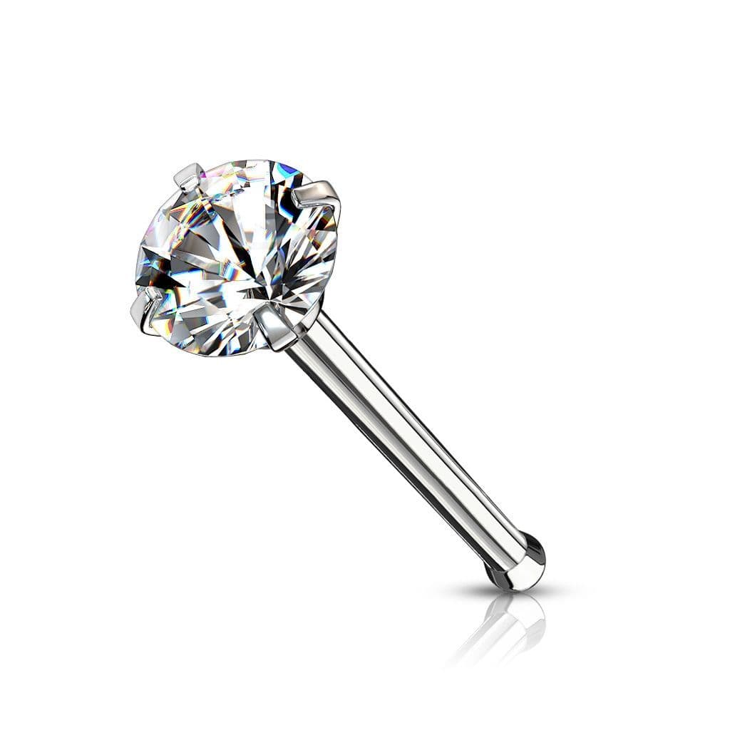 Piercing do nosu - čirý zirkon (2 mm) - náhled 2