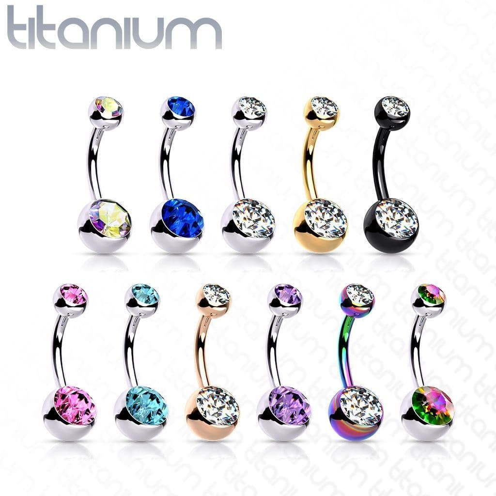 Piercing do pupíku vnitřní závit TITAN, 1,6 x 12 mm (duhová) - náhled 2