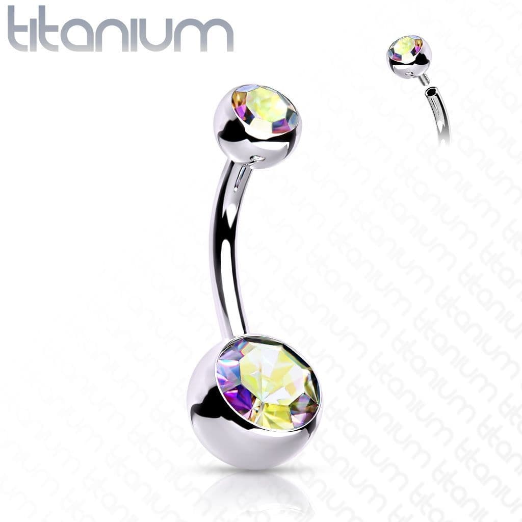 Piercing do pupíku vnitřní závit TITAN, 1,6 x 12 mm (duhová) - náhled 1