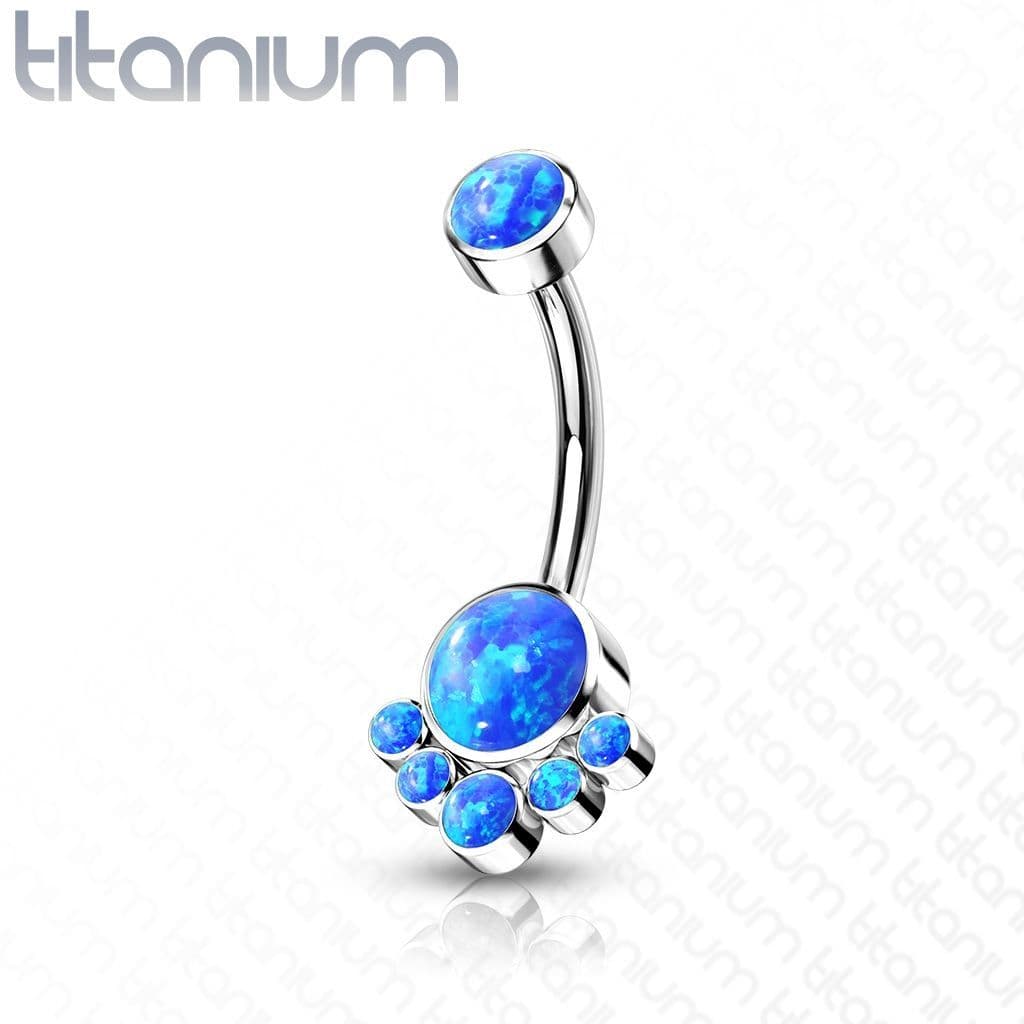 Piercing do pupíku s opálem - TITAN
