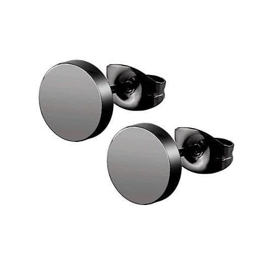 S4U Černé ocelové náušnice placičky 6 mm - OPN1357-06 - náhled 1