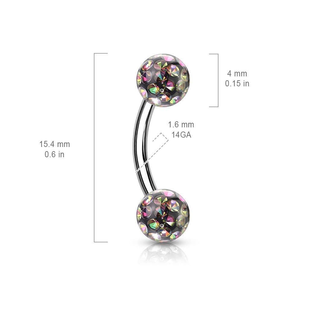 Piercing do obočí s krystaly Crystals From Swarovski 1,2 x 8 mm - náhled 2