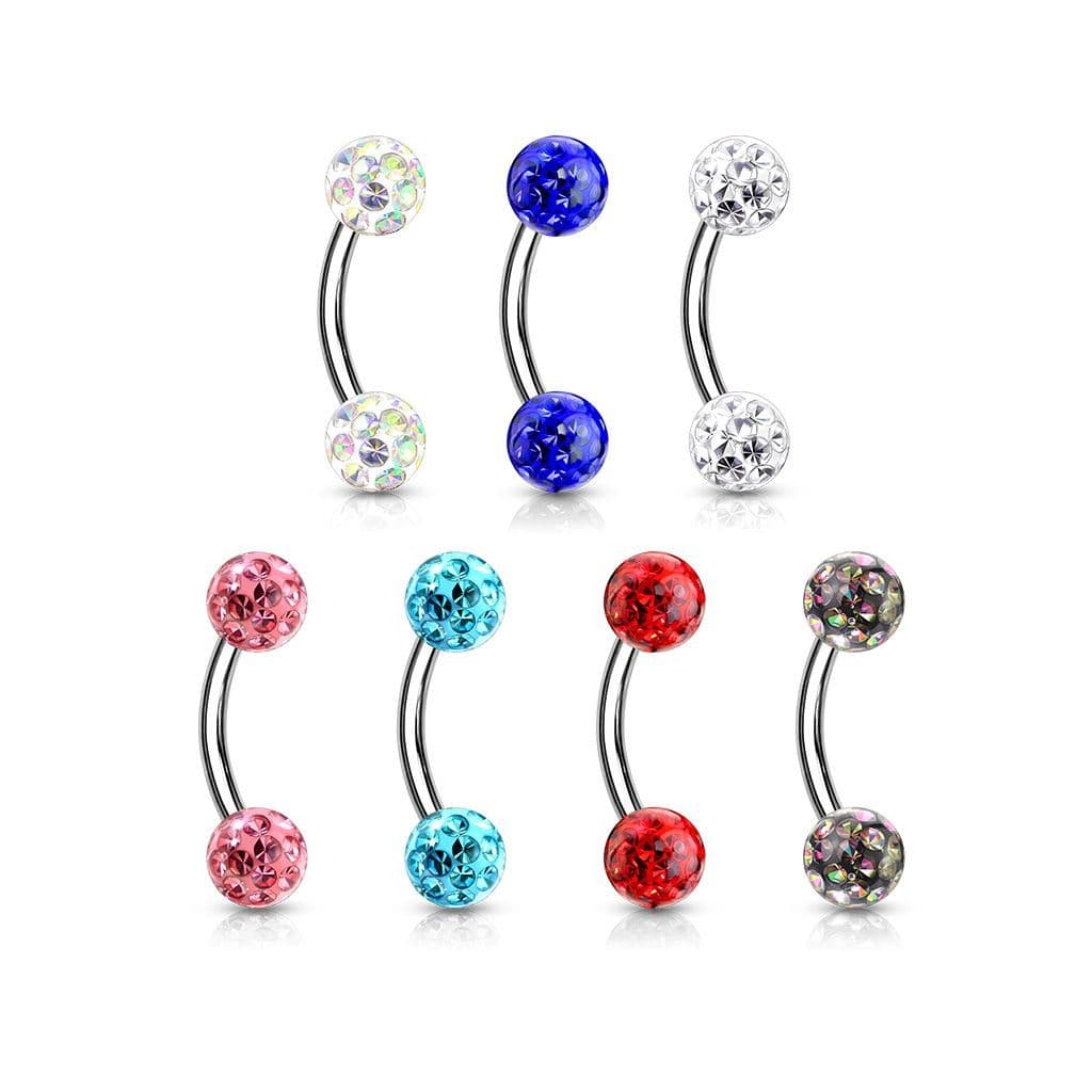Piercing do obočí s krystaly Crystals From Swarovski 1,2 x 8 mm - náhled 3