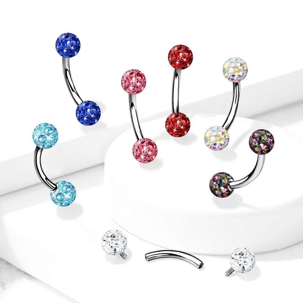 Piercing do obočí s krystaly Crystals From Swarovski 1,2 x 8 mm - náhled 4