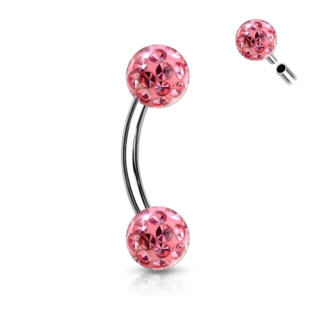 Piercing do obočí s krystaly Crystals From Swarovski 1,2 x 8 mm - náhled 5