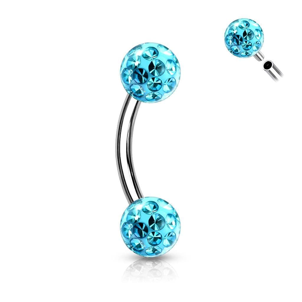 Piercing do obočí s krystaly Crystals From Swarovski 1,2 x 8 mm - náhled 1