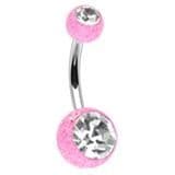 Piercing do pupíku - banánek (fialová/čirý zirkon) - BA01072-AC - náhled 4