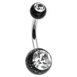 Piercing do pupíku - banánek (fialová/čirý zirkon) - BA01072-AC - náhled 5