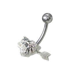 S4U Stříbrný piercing do pupíku - srdíčko probodnuté (fialová) - BP01020-A - náhled 4