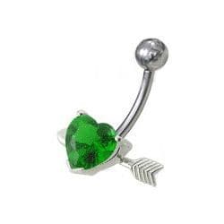 S4U Stříbrný piercing do pupíku - srdíčko probodnuté (fialová) - BP01020-A - náhled 5