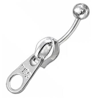 S4U Stříbrný piercing do pupíku - zip - BP01009