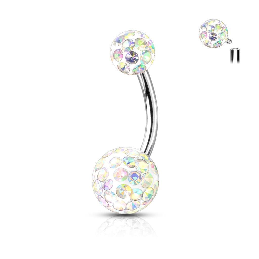 Piercing do pupíku s vnitřním závitem (duhová) - náhled 1