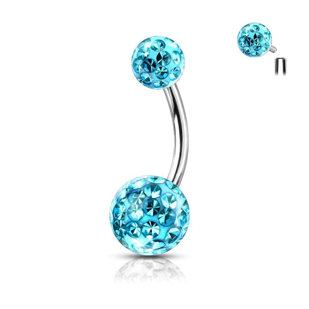 Piercing do pupíku s vnitřním závitem (duhová) - náhled 3