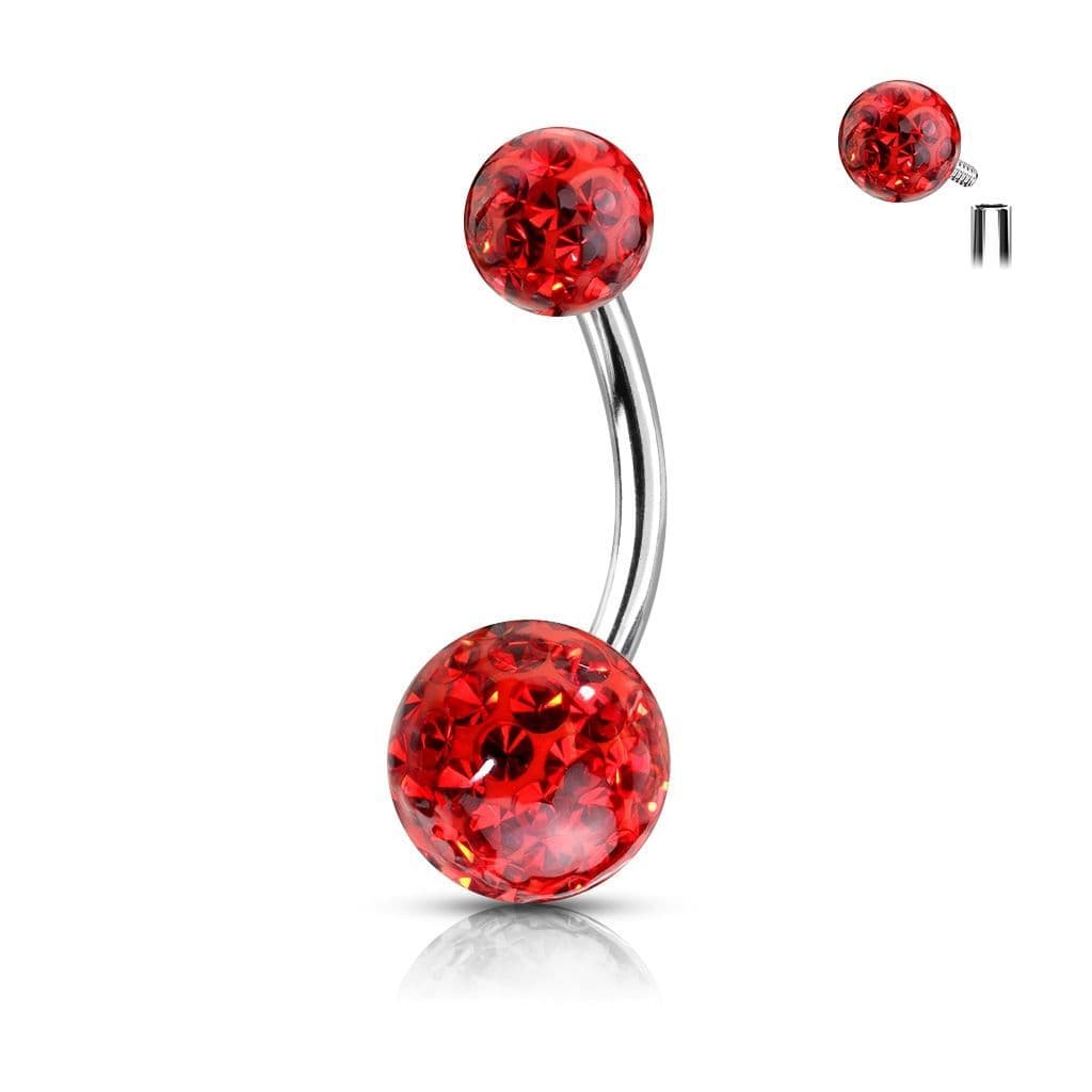 Piercing do pupíku s vnitřním závitem (duhová) - náhled 4