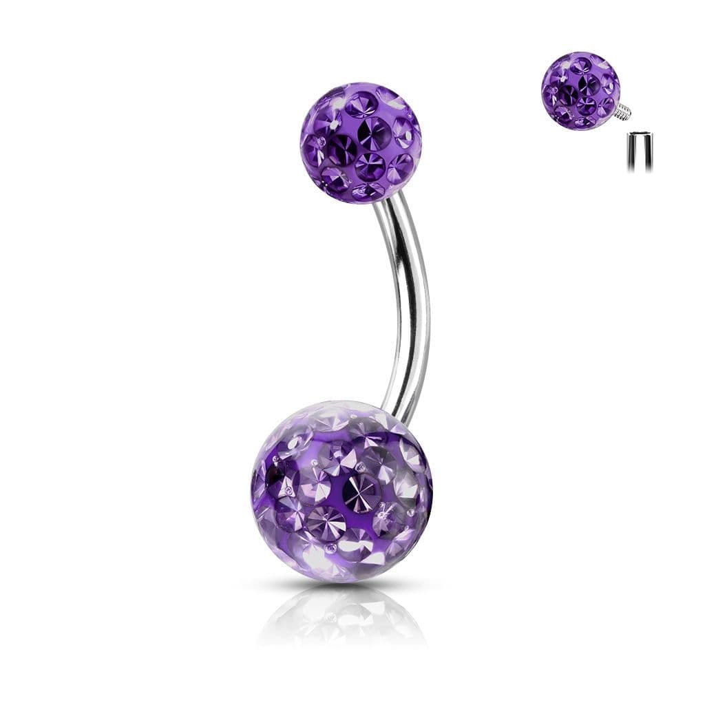 Piercing do pupíku s vnitřním závitem (duhová) - náhled 5