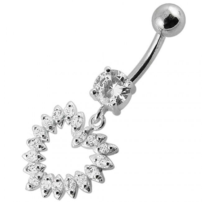 S4U Stříbrný piercing do pupíku - srdce (4 mm fialová) - BP01004-A - náhled 3