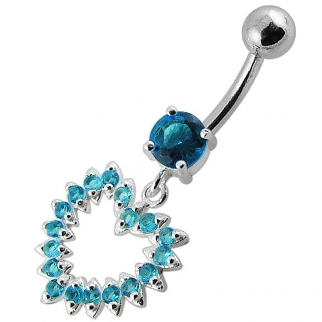 S4U Stříbrný piercing do pupíku - srdce (4 mm fialová) - BP01004-A - náhled 5